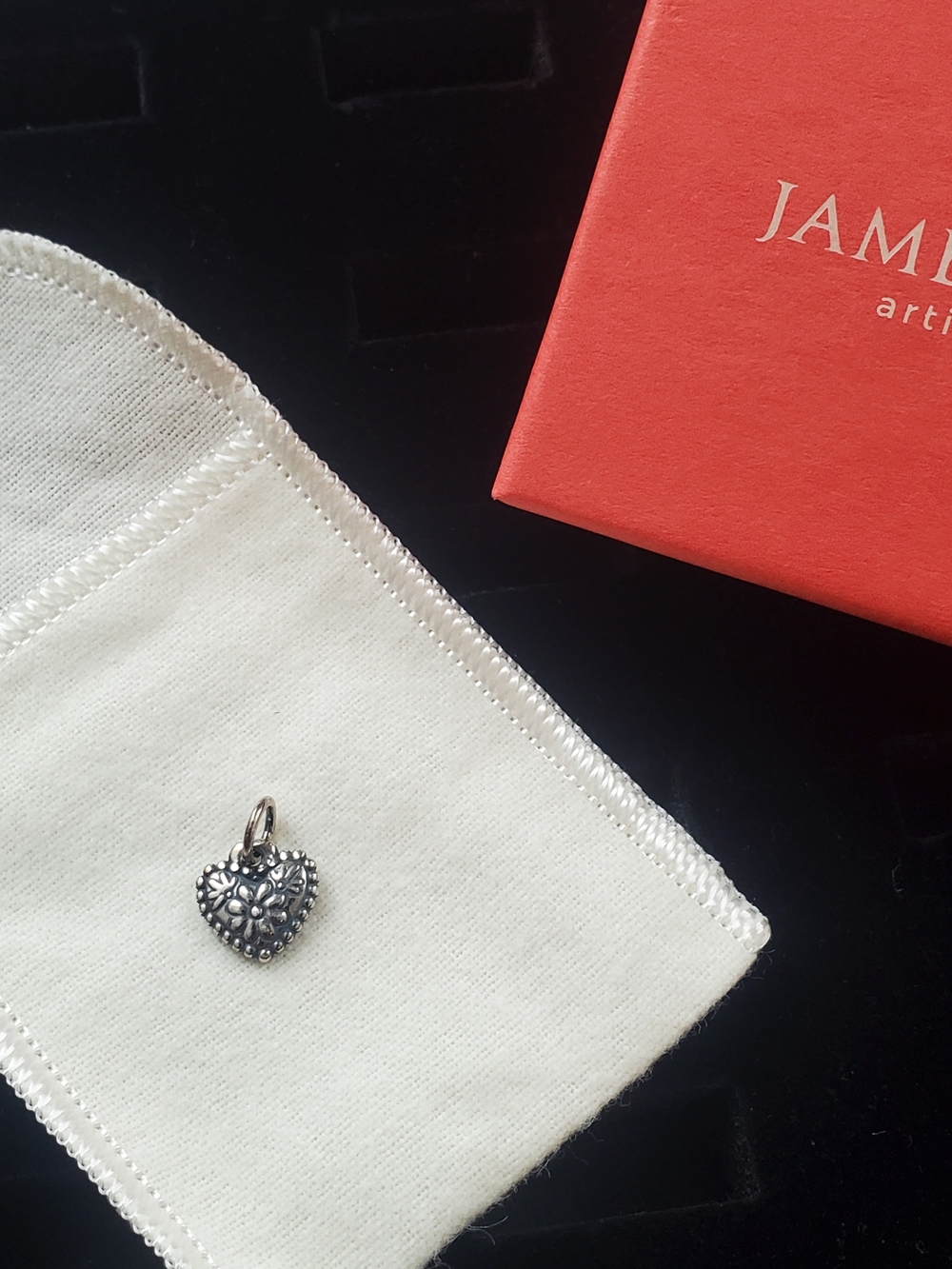James Avery Petite floral Heart Charm